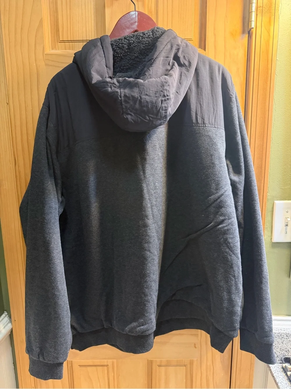 Coleman Black Sherpa-Lined Hooded Jacket with Red Label